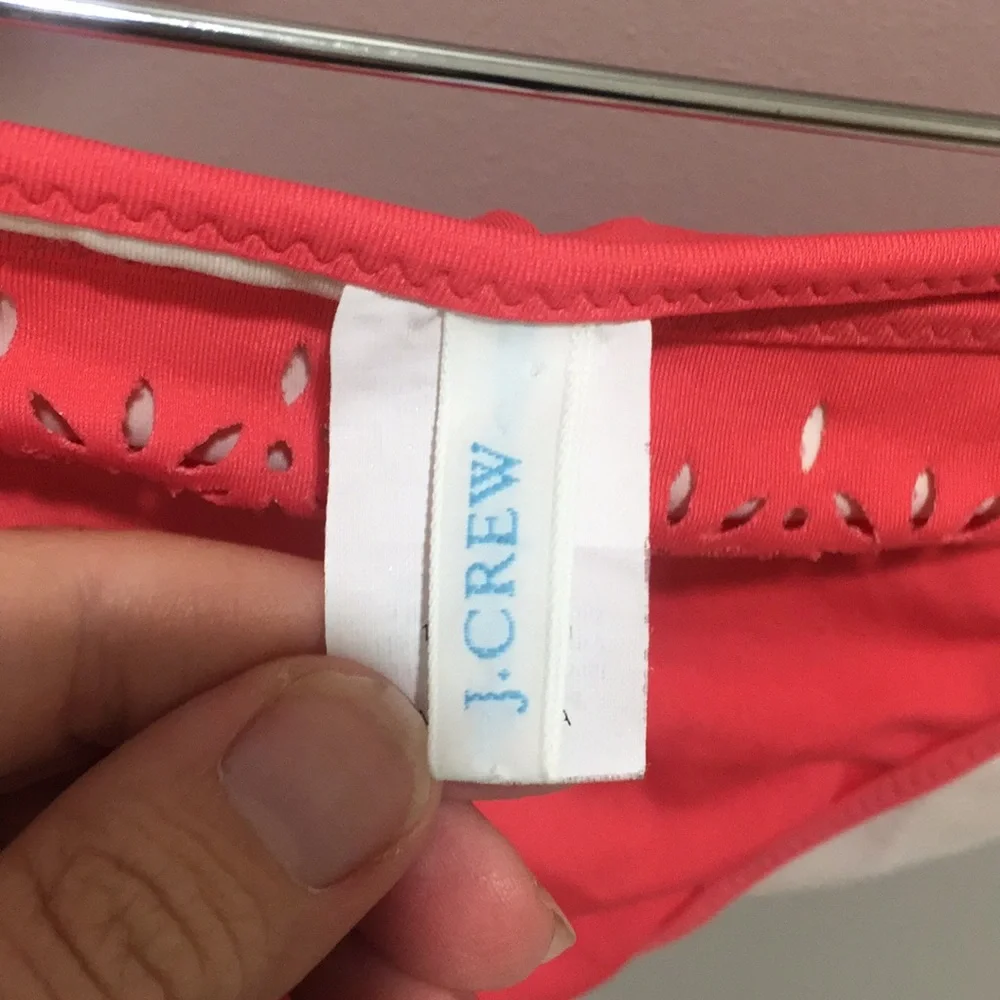 J. Crew Laser Cut Bikini Bottom Sz L EUC